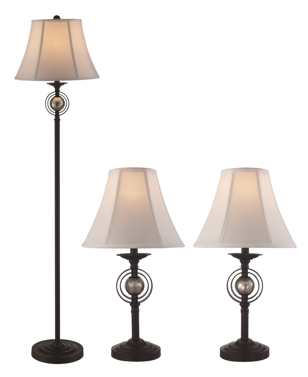 Trans Globe Imports RTL-9069 BK  Floor Lamp And Two Table Lamps Lamp Bronze / Dark