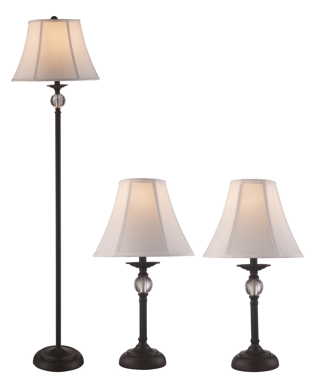 Trans Globe Imports RTL-9070 BK  Floor Lamp And Two Table Lamps Lamp Black