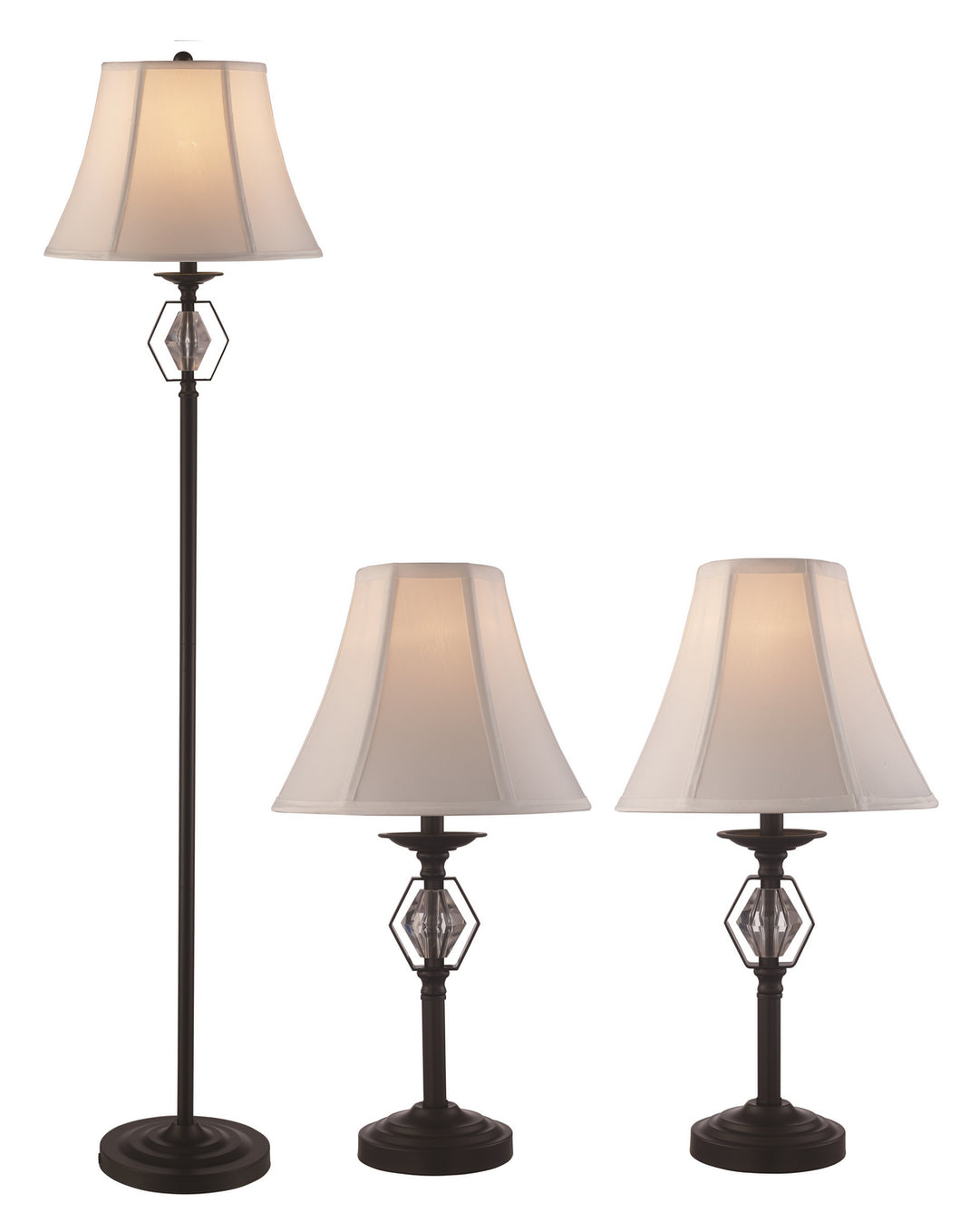 Trans Globe Imports RTL-9071 BK  Floor Lamp And Two Table Lamps Lamp Black