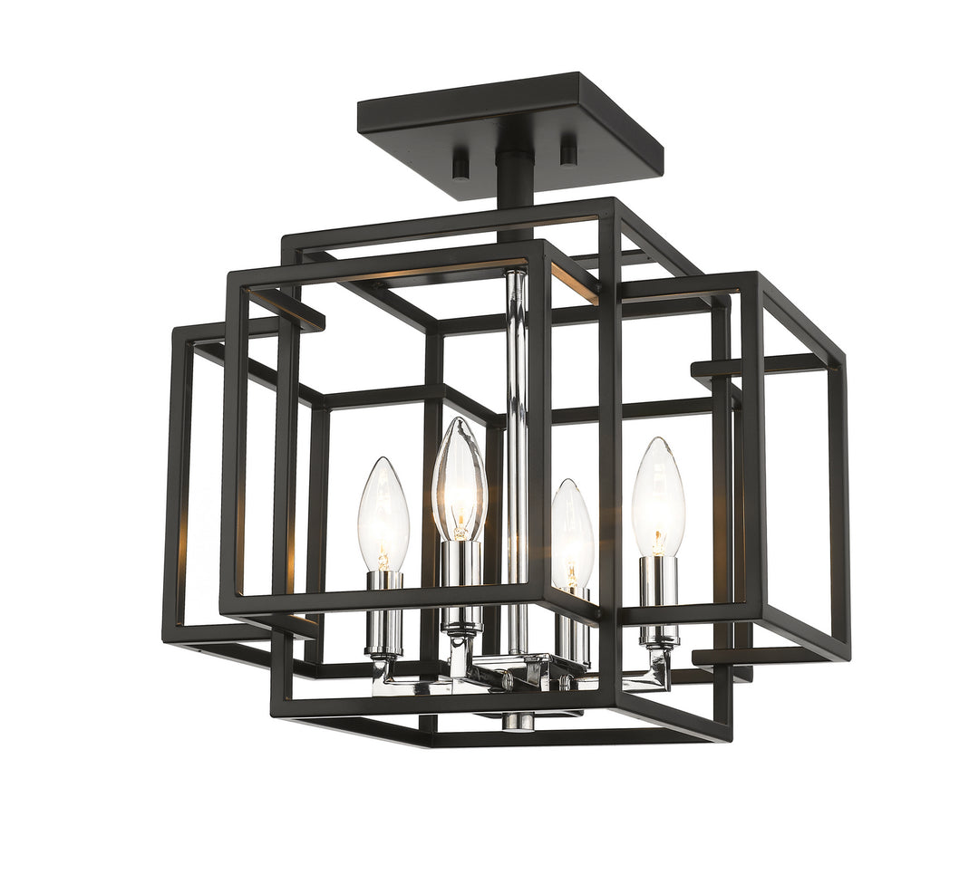 Z-Lite Titania 454SF-BK-CH Ceiling Light - Black / Chrome