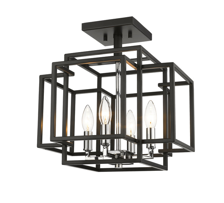 Z-Lite Titania 454SF-BK-CH Ceiling Light - Black / Chrome