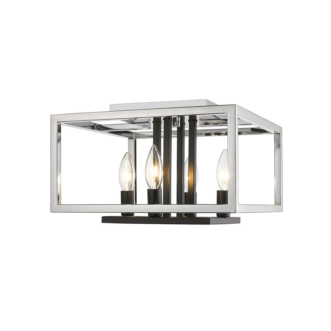 Z-Lite Quadra 456F-CH-BK Ceiling Light - Chrome / Black