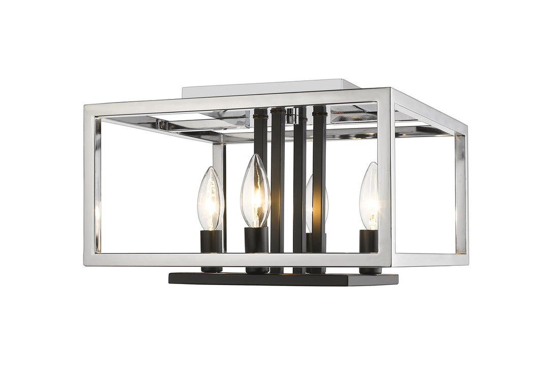 Z-Lite Quadra 456F-CH-BK Ceiling Light - Chrome / Black