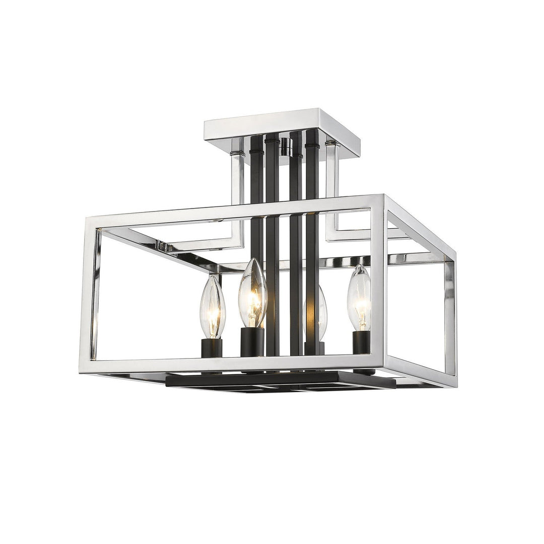 Z-Lite Quadra 456SF-CH-BK Ceiling Light - Chrome / Black