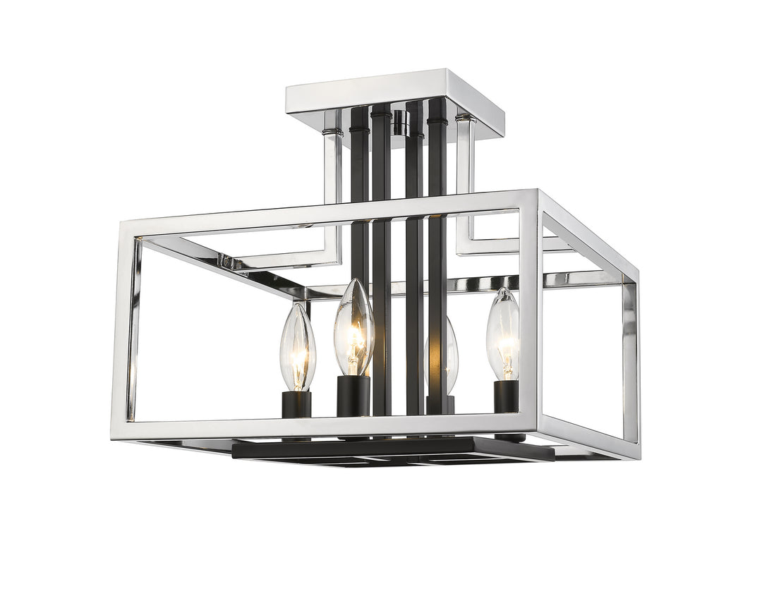 Z-Lite Quadra 456SF-CH-BK Ceiling Light - Chrome / Black