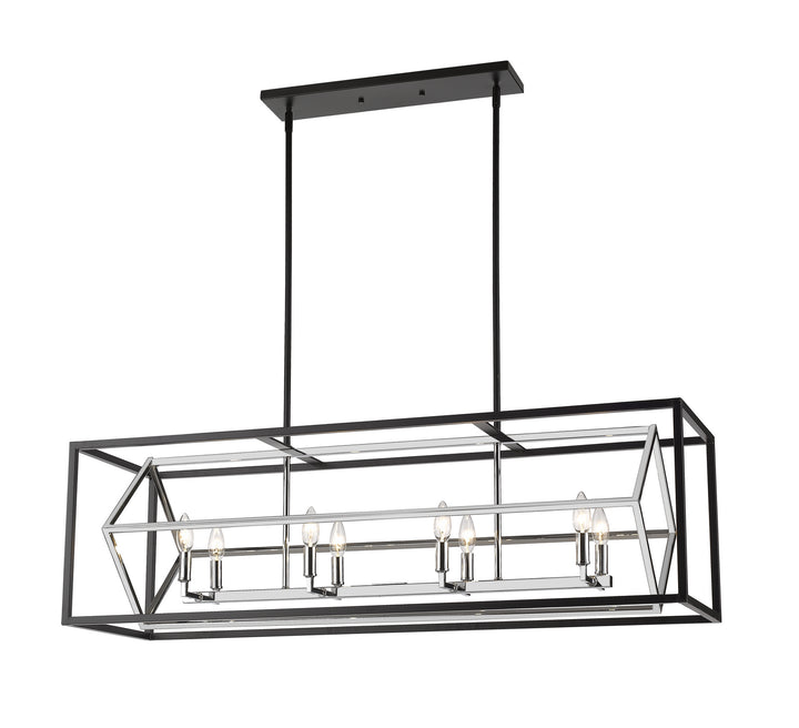 Z-Lite Euclid 457-8L-CH-MB Pendant Light - Chrome / Matte Black