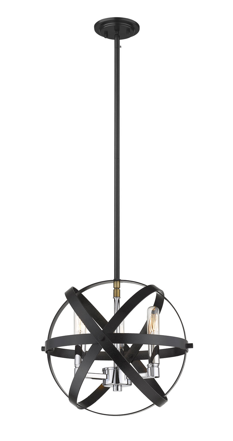 Z-Lite Cavallo 463-12HBK-CH Chandelier Light - Hammered Black / Chrome