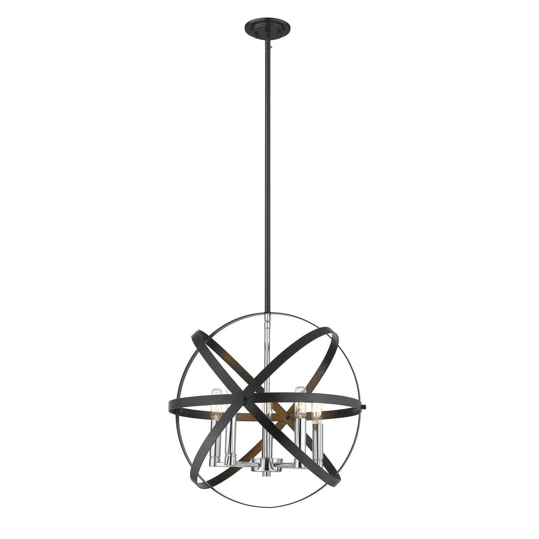 Z-Lite Cavallo 463-18HBK-CH Chandelier Light - Hammered Black / Chrome