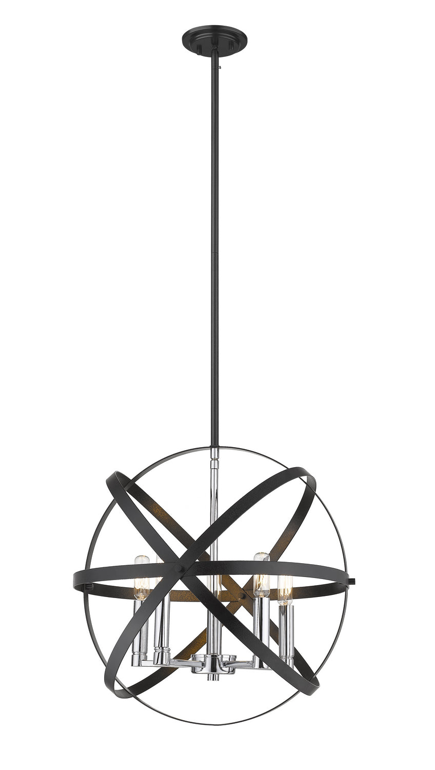 Z-Lite Cavallo 463-18HBK-CH Chandelier Light - Hammered Black / Chrome