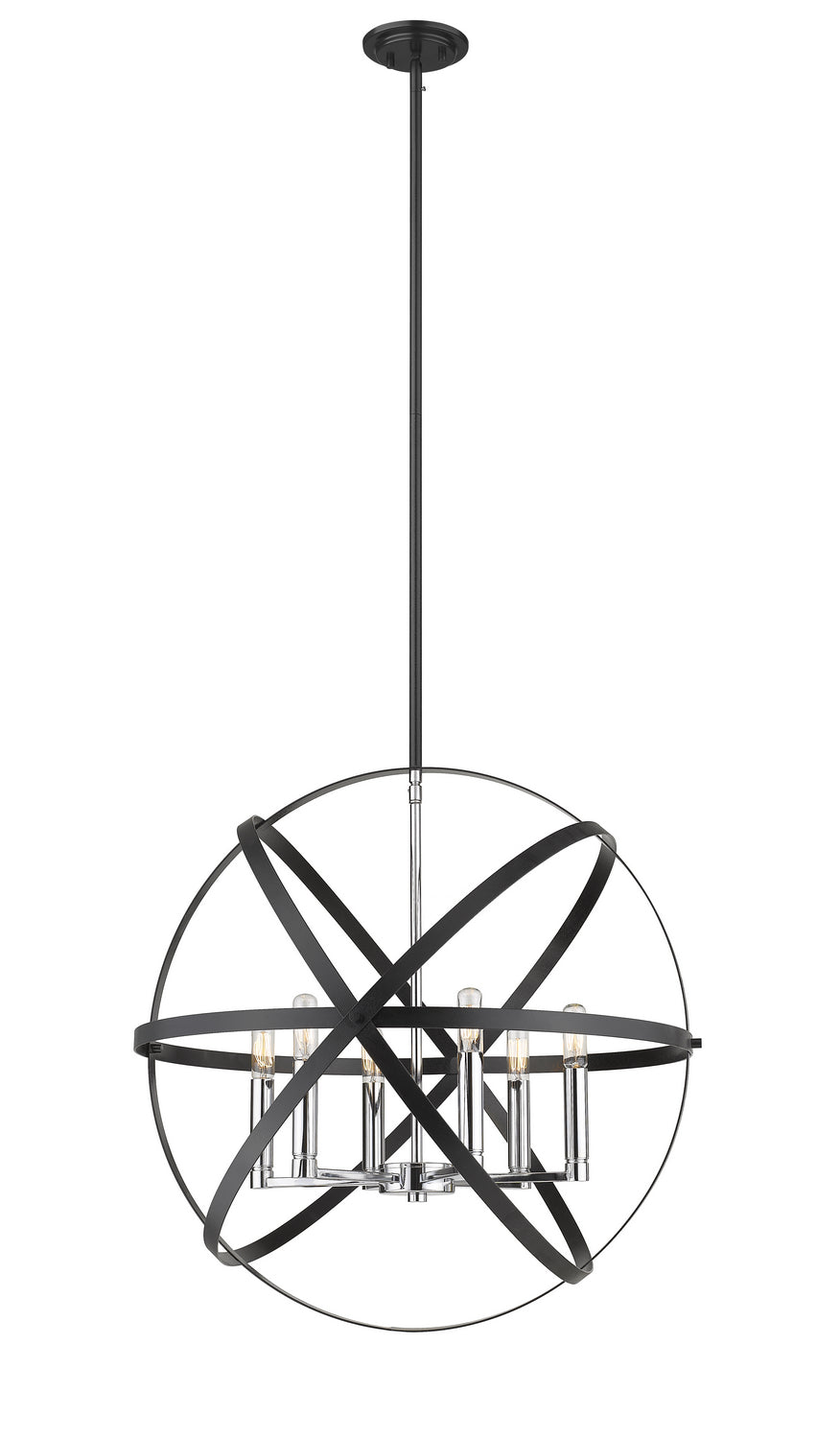 Z-Lite Cavallo 463-24HBK-CH Chandelier Light - Hammered Black / Chrome