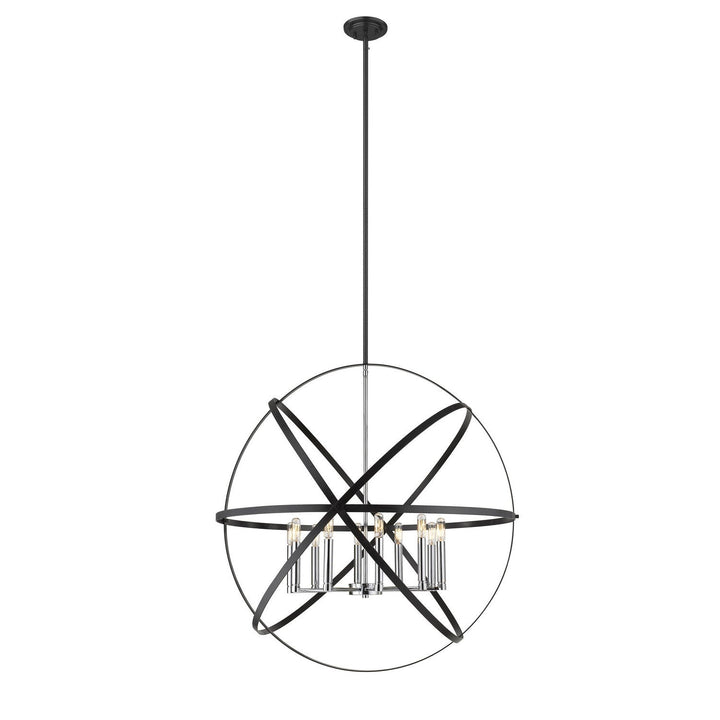 Z-Lite Cavallo 463-36HBK-CH Chandelier Light - Hammered Black / Chrome