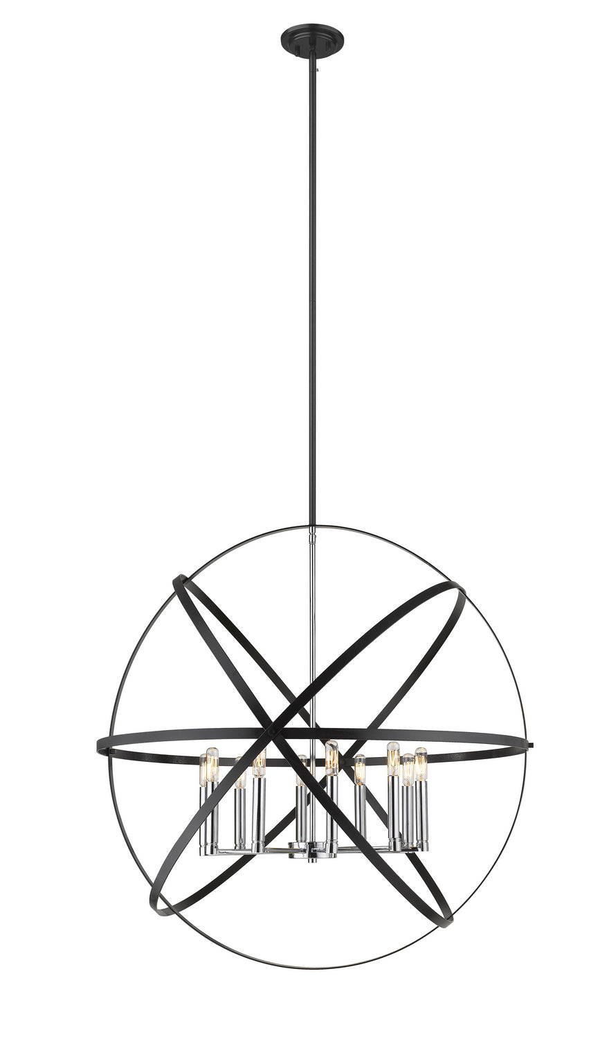Z-Lite Cavallo 463-36HBK-CH Chandelier Light - Hammered Black / Chrome