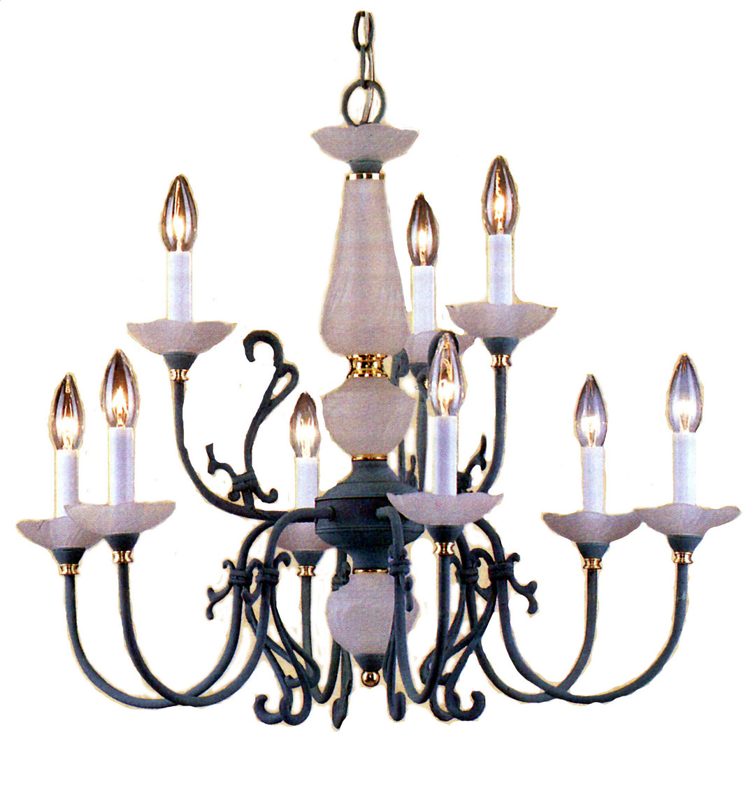 Classic Bloomington 3069 V/PB Chandelier Light - Verde/Polished Brass