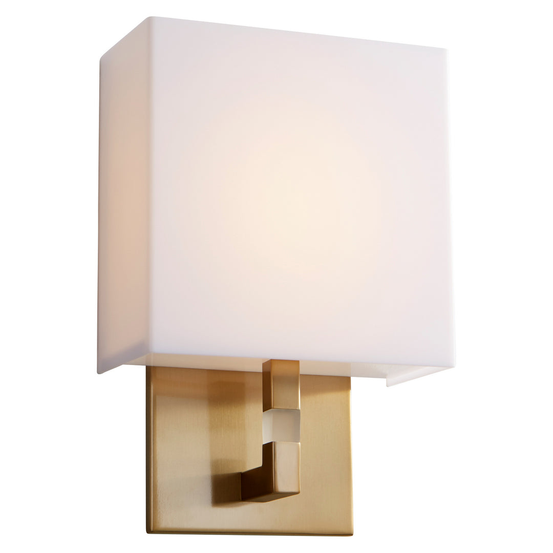 Oxygen Chameleon 3-521-40 Wall Sconce Light - Aged Brass W/ Matte White Acrylic
