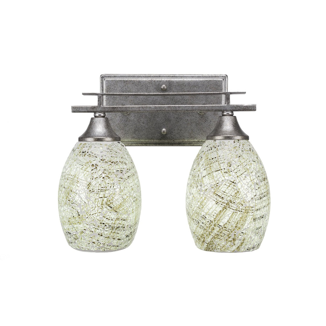 Toltec Uptowne 132-as-5054 Bath Vanity Light 12 in. wide - Aged Silver