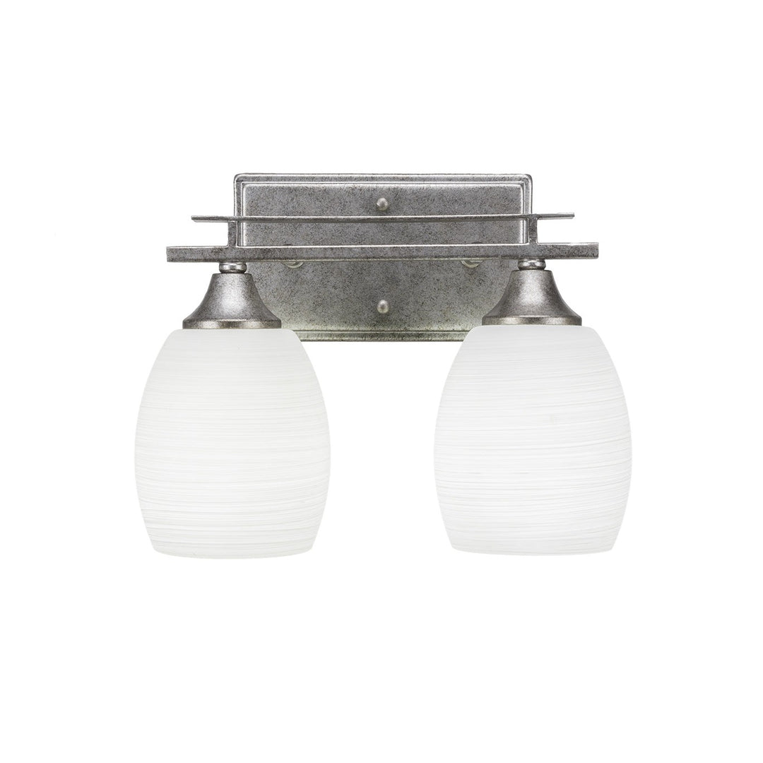 Toltec Uptowne 132-as-615 Bath Vanity Light 12 in. wide - Aged Silver