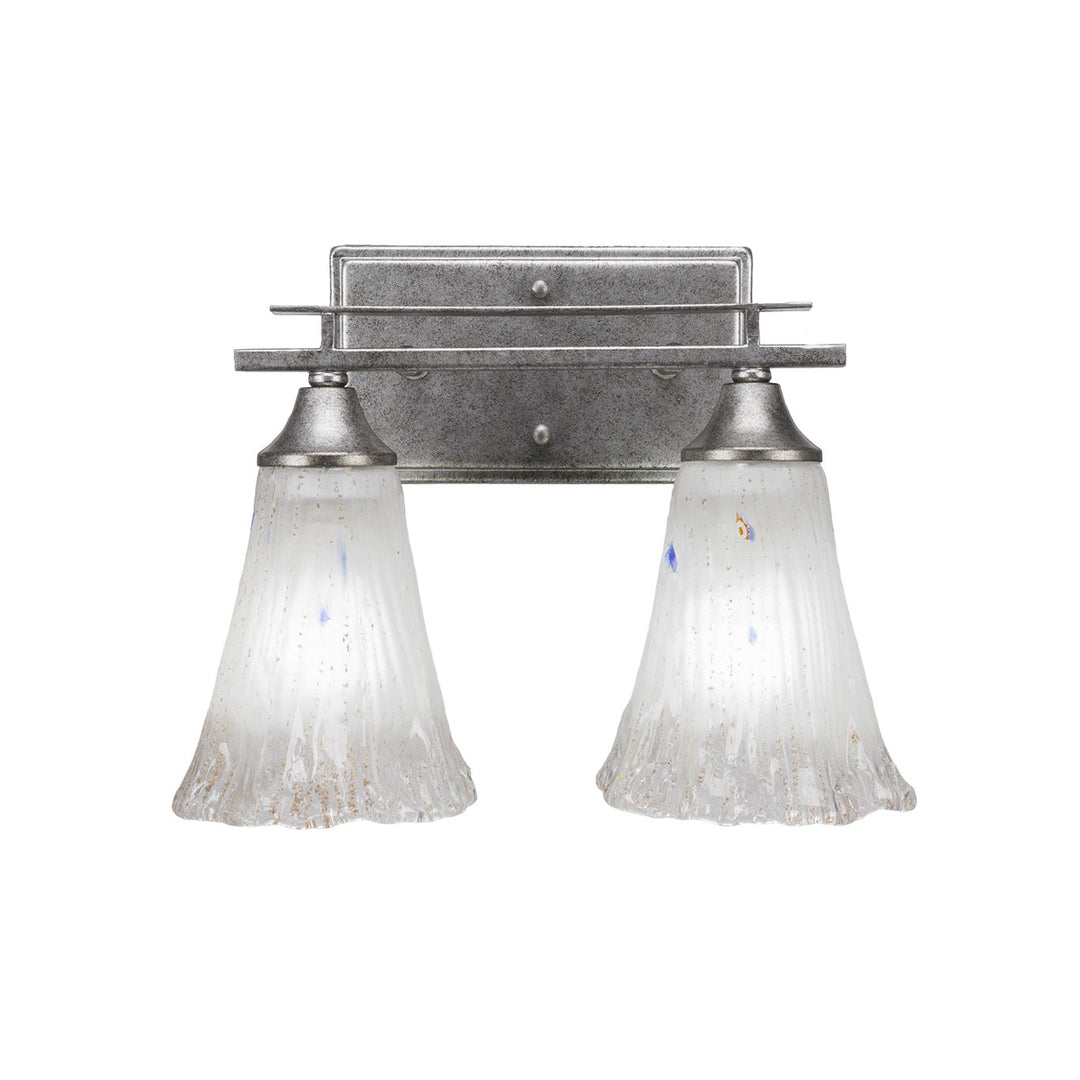 Toltec Uptowne 132-as-721 Bath Vanity Light 14 in. wide - Aged Silver