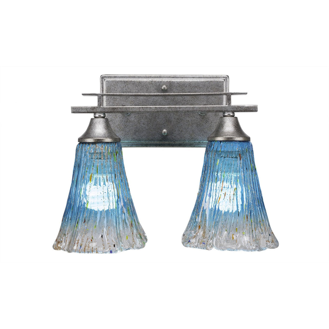 Toltec Uptowne 132-as-725 Bath Vanity Light 14 in. wide - Aged Silver