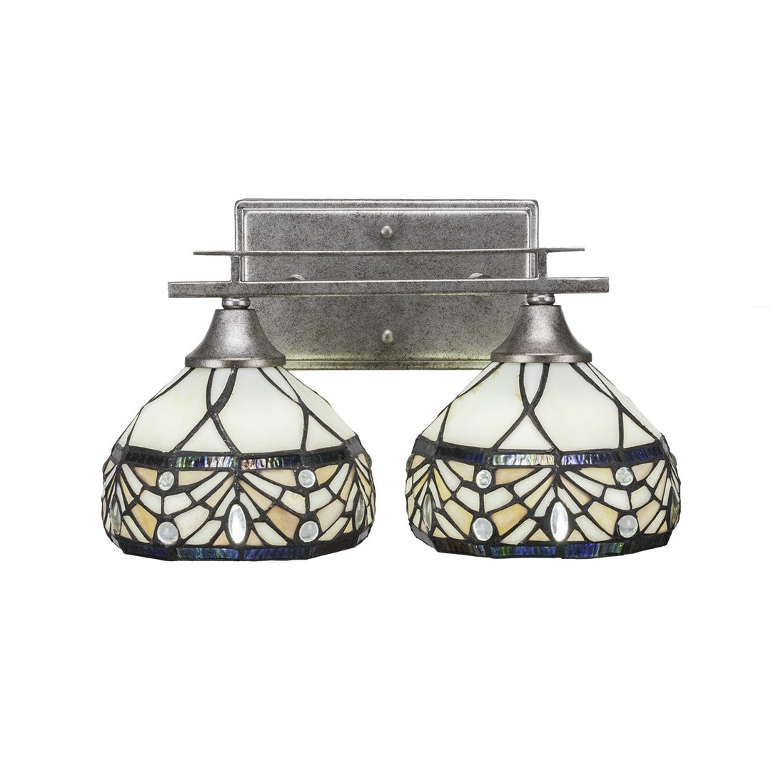 Toltec Uptowne 132-as-9485 Bath Vanity Light 15 in. wide - Aged Silver