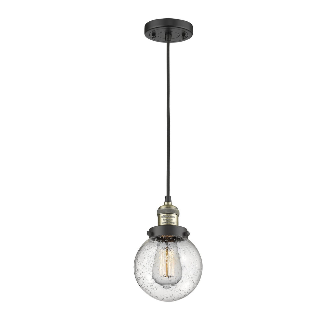 Innovations Franklin Restoration 201C-BAB-G204-6 Pendant Light - Black Antique Brass