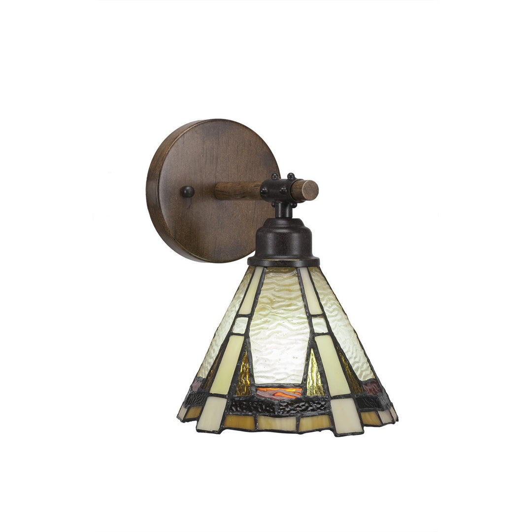 Toltec Blacksmith 1751-9345 Wall Sconce Light - Painted Wood-Look & Dark Granite