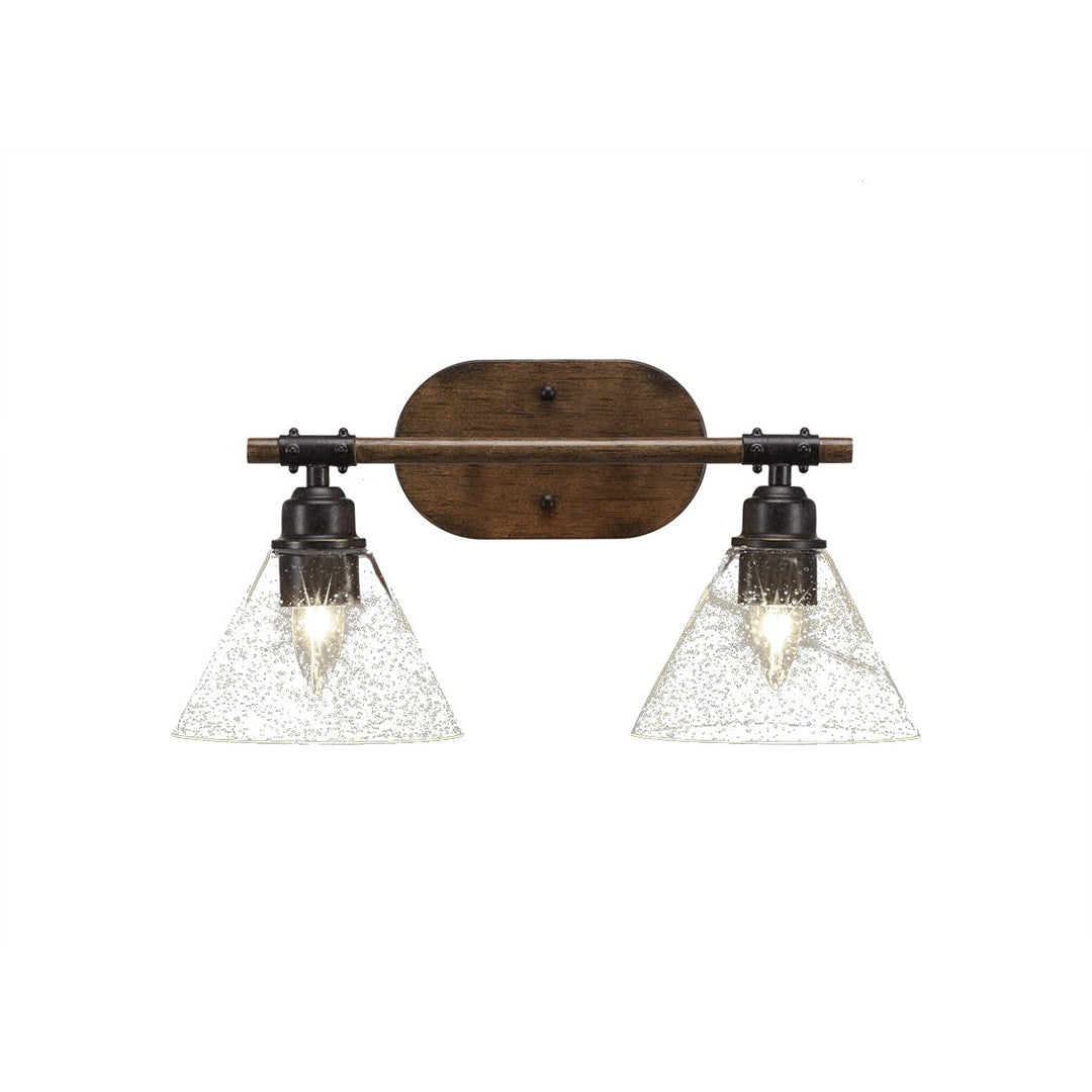 Toltec Blacksmith 1752-302 Bath Vanity Light 18 in. wide - Painted Wood-Look & Dark Granite