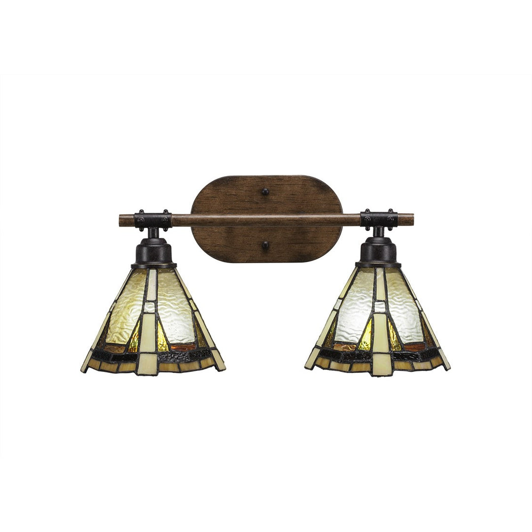 Toltec Blacksmith 1752-9345 Bath Vanity Light 18 in. wide - Painted Wood-Look & Dark Granite