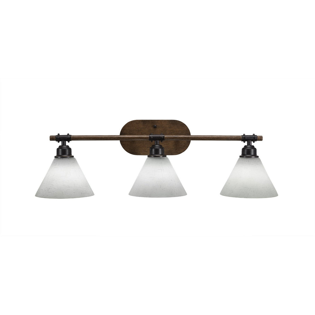 Toltec Blacksmith 1753-312 Bath Vanity Light 29 in. wide - Painted Wood-Look & Dark Granite