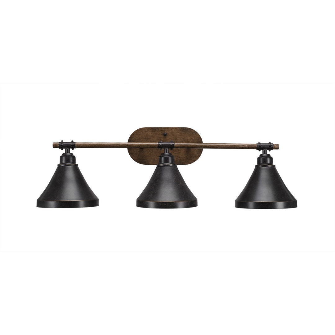 Toltec Blacksmith 1753-410-dg Bath Vanity Light 33 in. wide - Painted Wood-Look & Dark Granite
