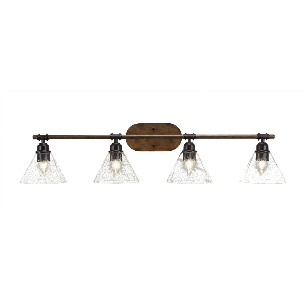 Toltec Blacksmith 1754-302 Bath Vanity Light 40 in. wide - Painted Wood-Look & Dark Granite