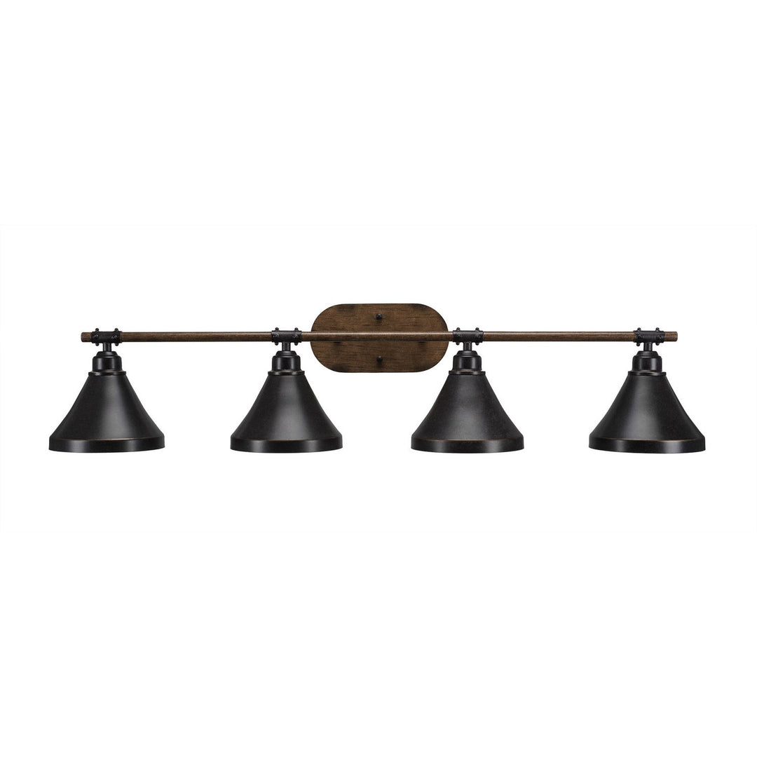 Toltec Blacksmith 1754-410-dg Bath Vanity Light 43 in. wide - Painted Wood-Look & Dark Granite