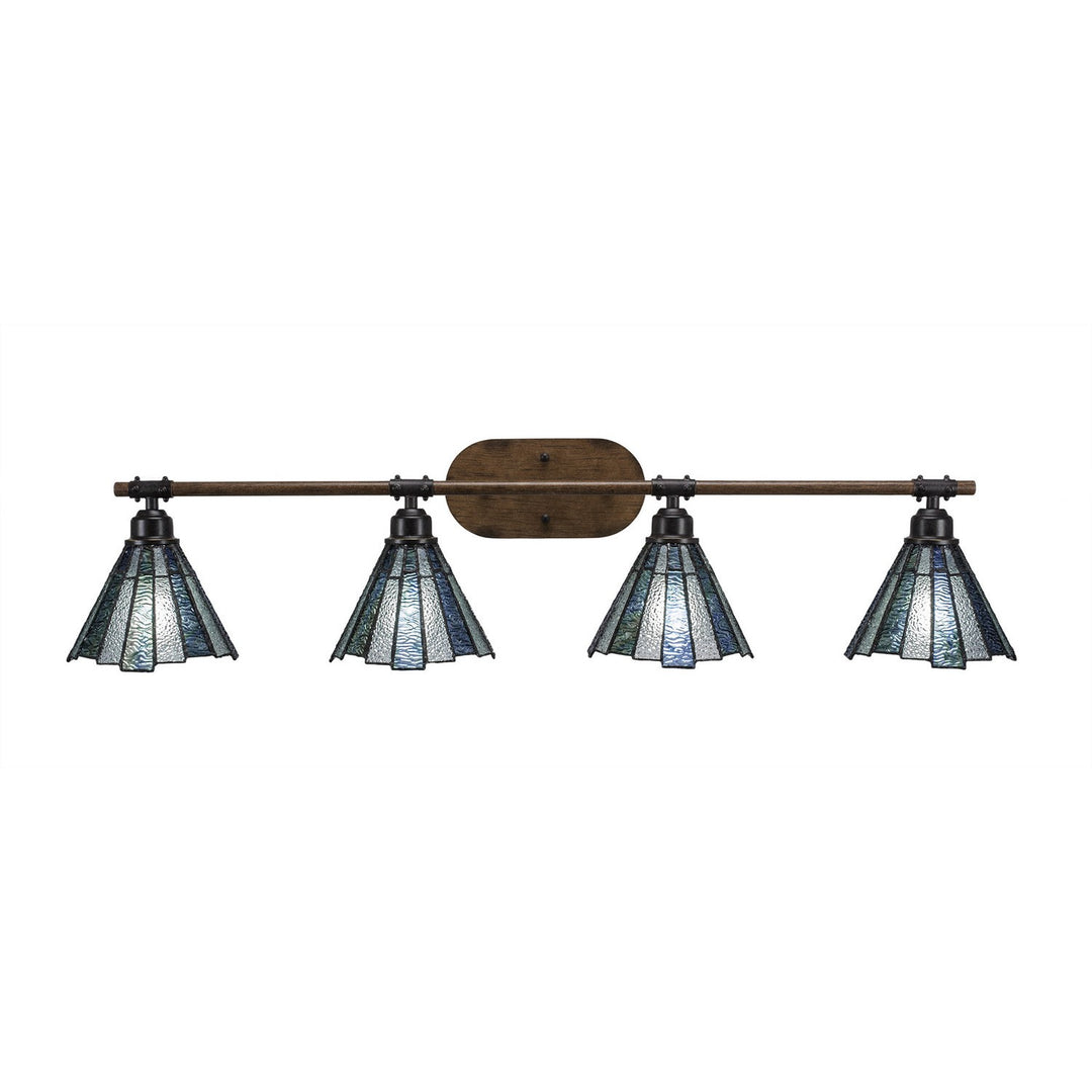 Toltec Blacksmith 1754-9325 Bath Vanity Light 40 in. wide - Painted Wood-Look & Dark Granite