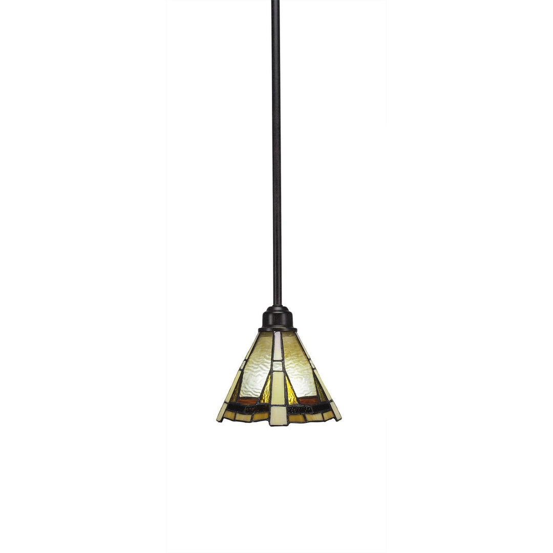 Toltec Blacksmith 1761-9345 Pendant Light - Painted Wood-Look & Dark Granite