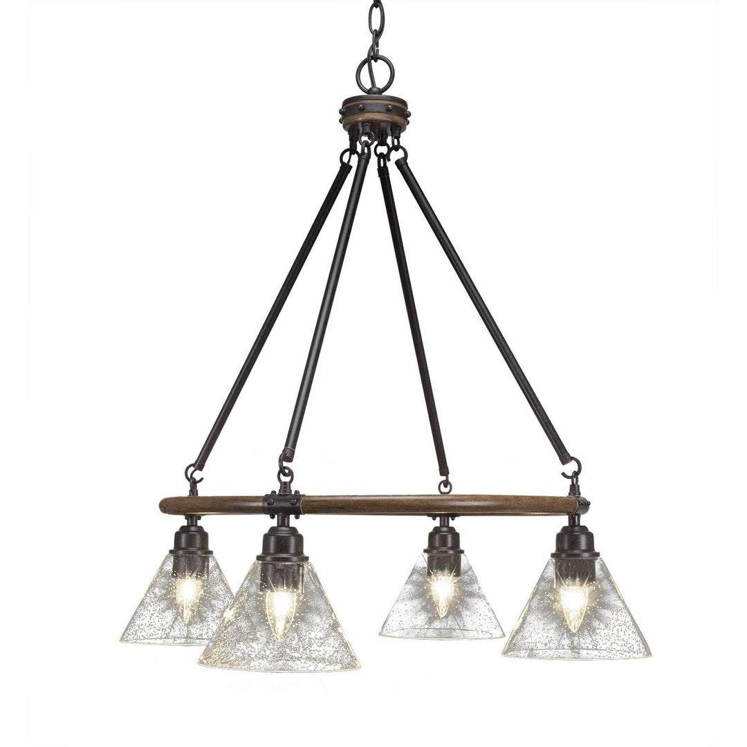 Toltec Blacksmith 1764-302 Chandelier Light - Painted Wood-Look & Dark Granite