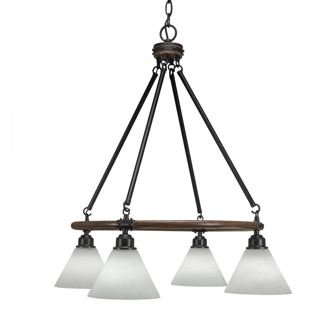 Toltec Blacksmith 1764-312 Chandelier Light - Painted Wood-Look & Dark Granite