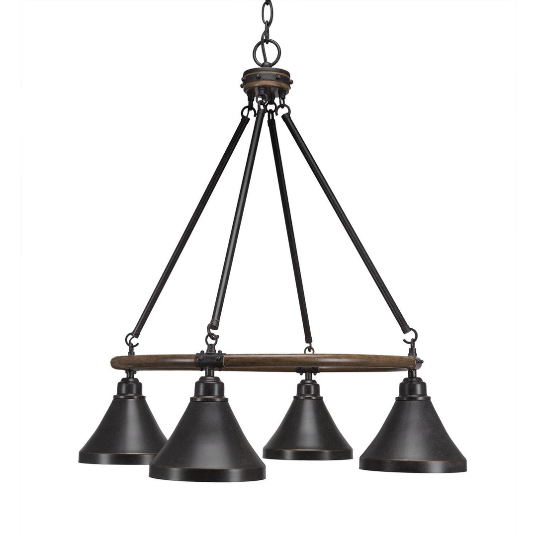 Toltec Blacksmith 1764-410-dg Chandelier Light - Painted Wood-Look & Dark Granite