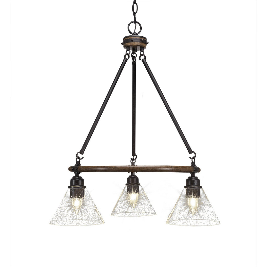 Toltec Blacksmith 1766-302 Chandelier Light - Painted Wood-Look & Dark Granite