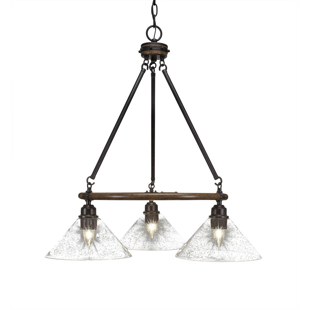 Toltec Blacksmith 1766-304 Chandelier Light - Painted Wood-Look & Dark Granite