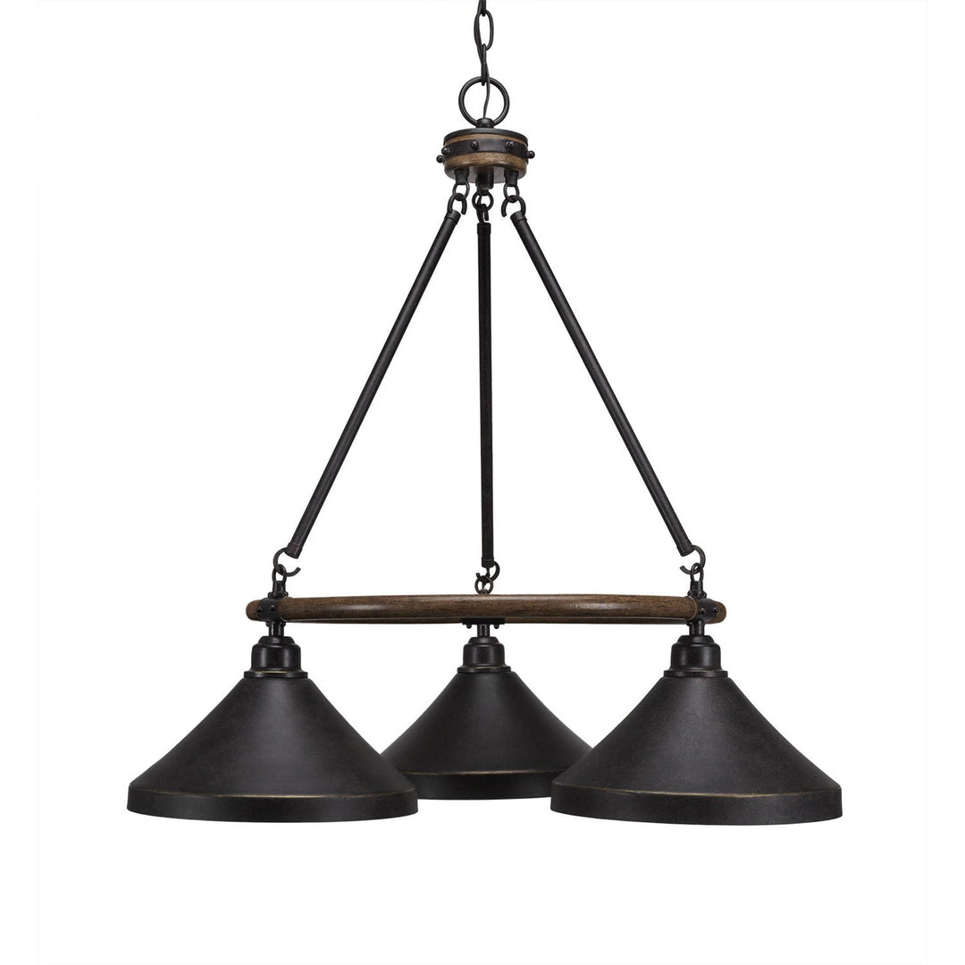 Toltec Blacksmith 1766-418-dg Chandelier Light - Painted Wood-Look & Dark Granite