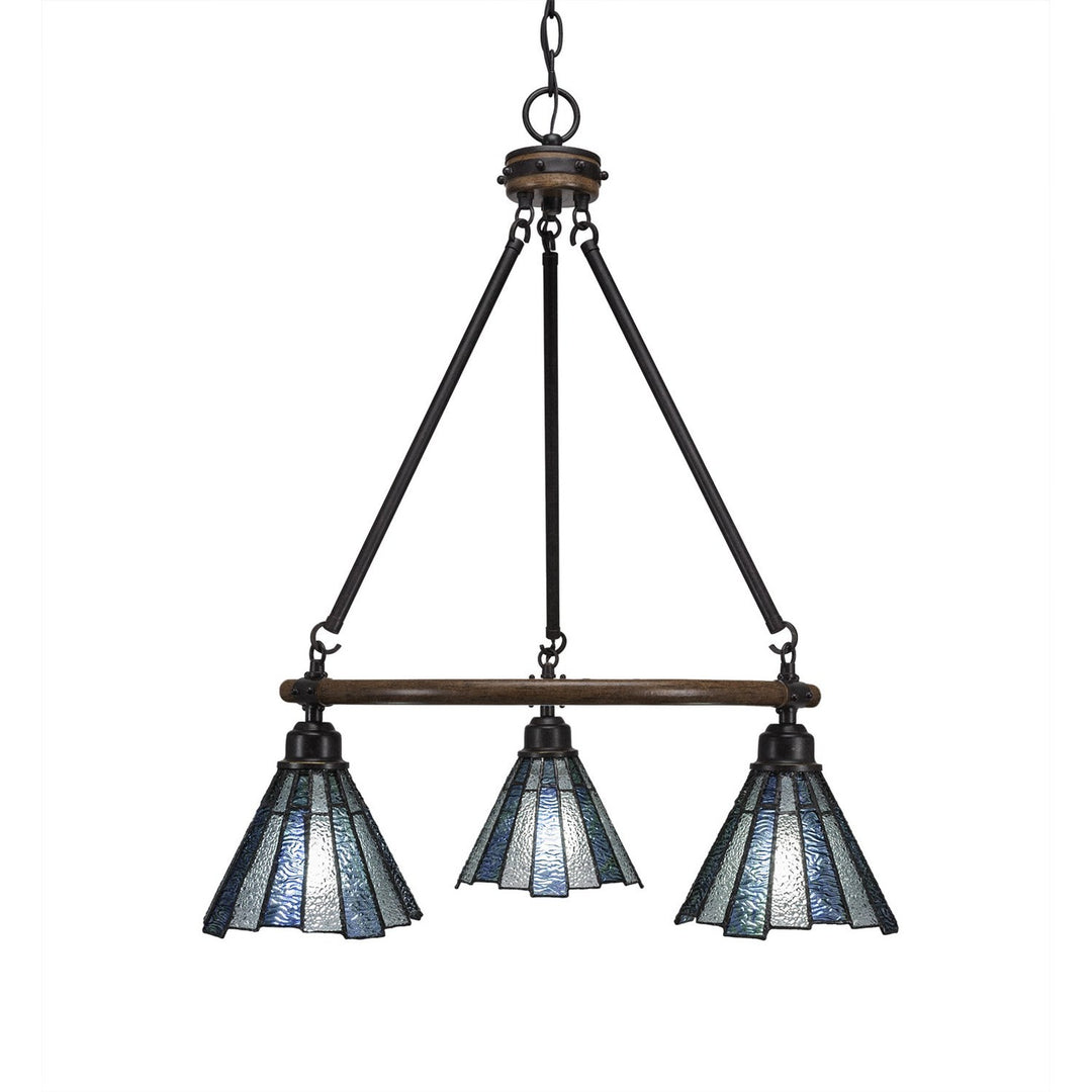 Toltec Blacksmith 1766-9325 Chandelier Light - Painted Wood-Look & Dark Granite