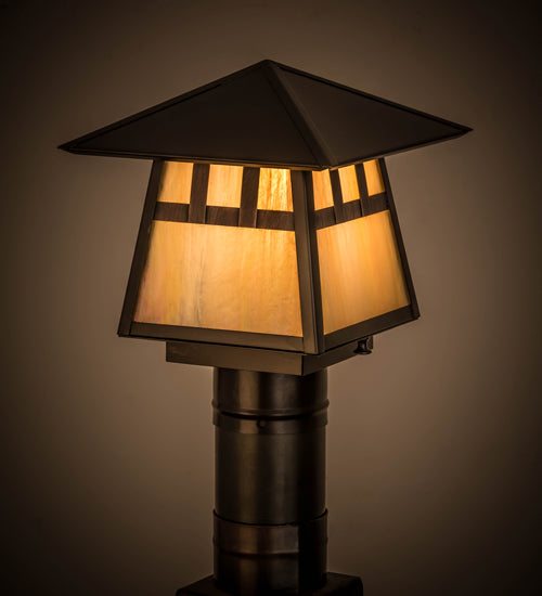 Meyda Tiffany Lighting 92517 Stillwater One Light Post Mount Outdoor Bronze / Dark