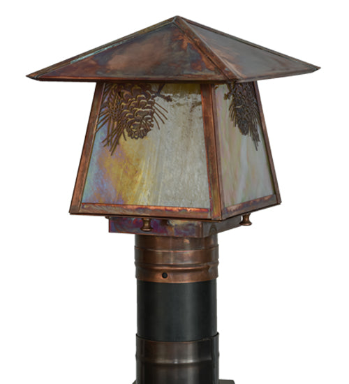 Meyda Tiffany Lighting 92520 Stillwater One Light Post Mount Outdoor Copper/Antique/Verde