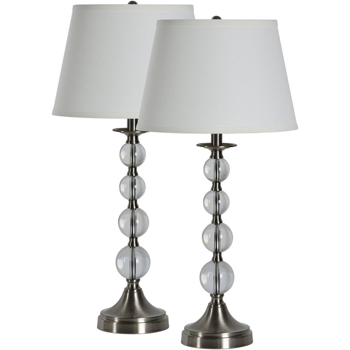 Renwil Lighting JONL012 Venezia Table Lamp Set Lamp Pewter, Nickel, Silver