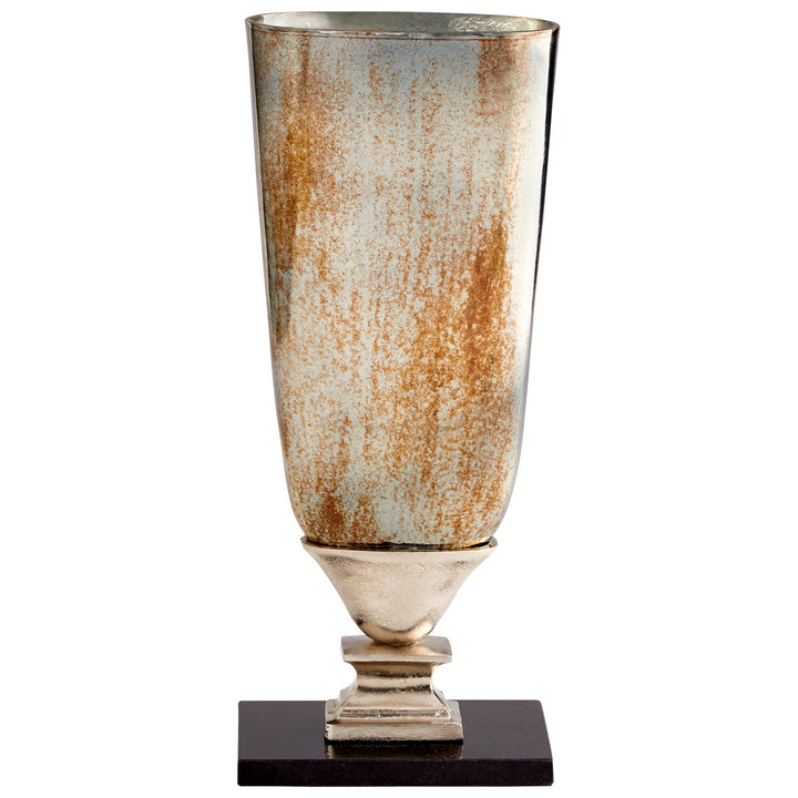 Cyan 09766 Vases & Planters - Nickel  And Verdi Platinum Glass
