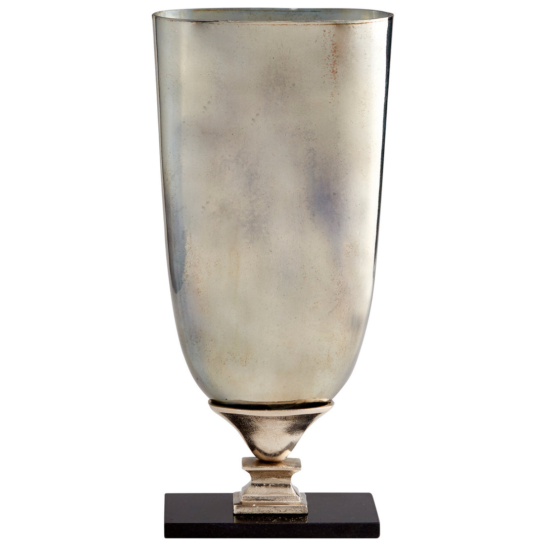 Cyan 09767 Vases & Planters - Nickel  And Verdi Platinum Glass