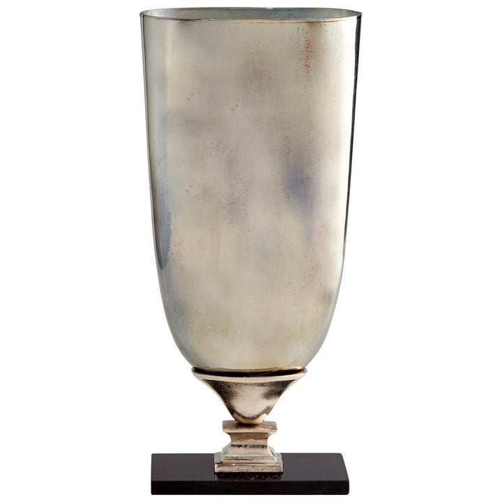 Cyan 09767 Vases & Planters - Nickel  And Verdi Platinum Glass