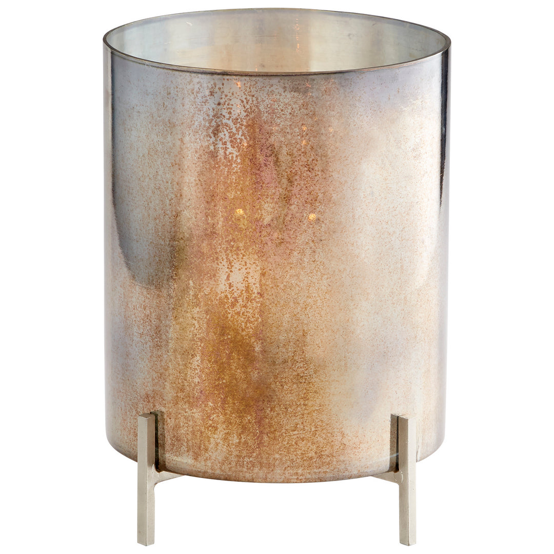 Cyan 09776 Candle Holders - Black And Verdi Garnet Glass
