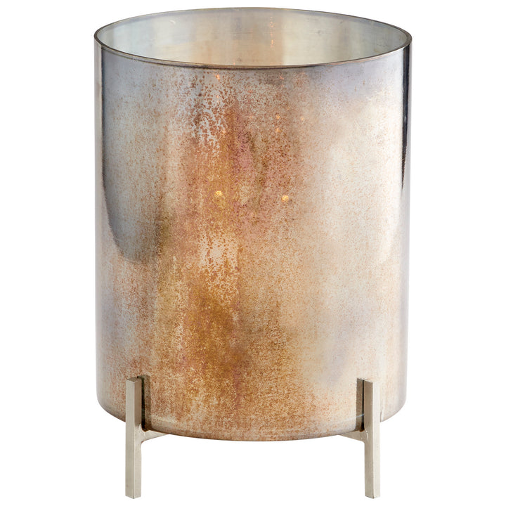 Cyan 09776 Candle Holders - Black And Verdi Garnet Glass