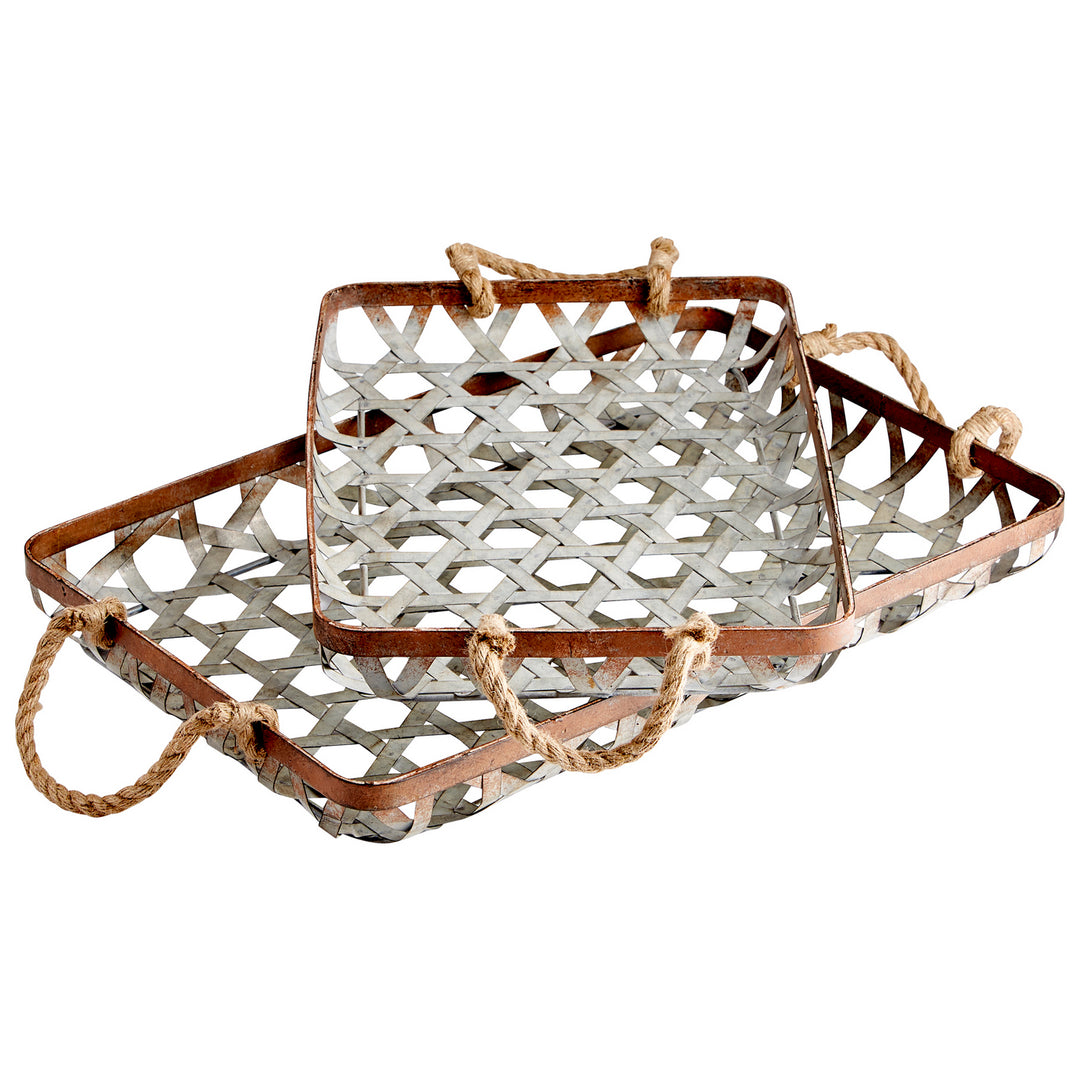 Cyan 09850 Containers & Trays - Galvanized And Jute
