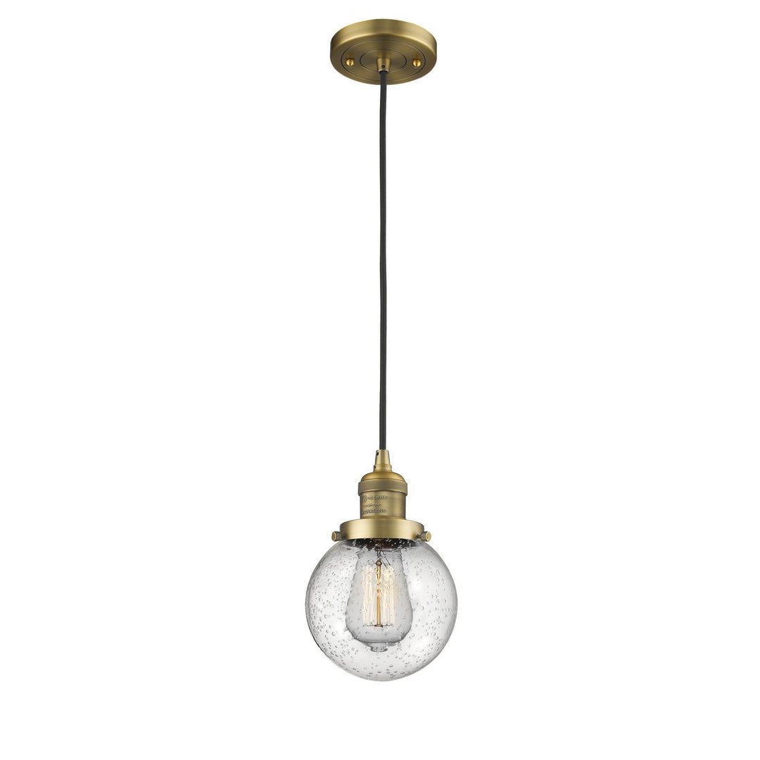 Innovations Franklin Restoration 201C-BB-G204-6 Pendant Light - Brushed Brass